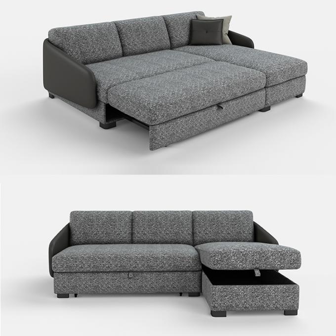 Modern furniture luxury grey linen fabric living room sofa with adjustable headrest combination sofa cover sofa bed 1