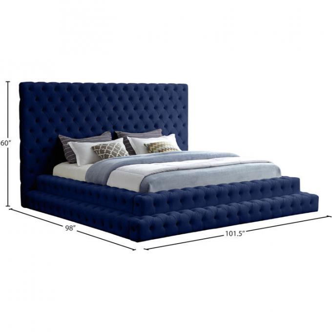 Cara Furniture Factory direct wholesale eucalyptus frame velvet fabric can be customized hotel beds 6