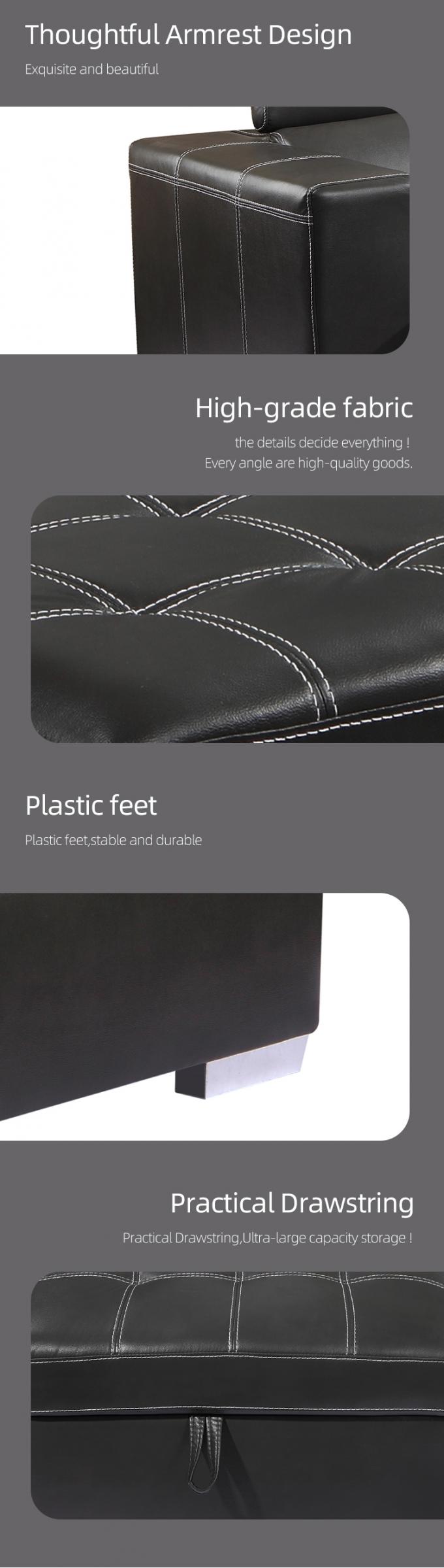 Hot sale Cheap 2P+chaise+ottoman with storage sectionals sofa bed Leather couch Living room sofa L shaped sofa furniture 2