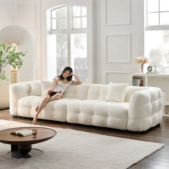 Latest Design Modern lamb velvet fabric 3 seater SOFA SET color customized wholesale cheap price Living room sofa 3