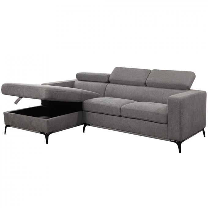 Foldable Breathable Fabric Corner Couches , Wear Resistant Sofa L Shape Fabric 6