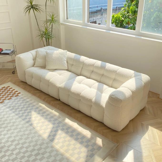 Furniture factory the latest design of lamb velvet fabric sofa set KD sofa bed can be customized fabric living room sofa 2