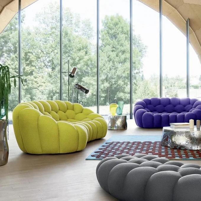 EVA Modern Minimalist Football Creative Design Leisure Bubble Sofa Luxury Living Room Lazy Curved bubble three-seat sofa 2