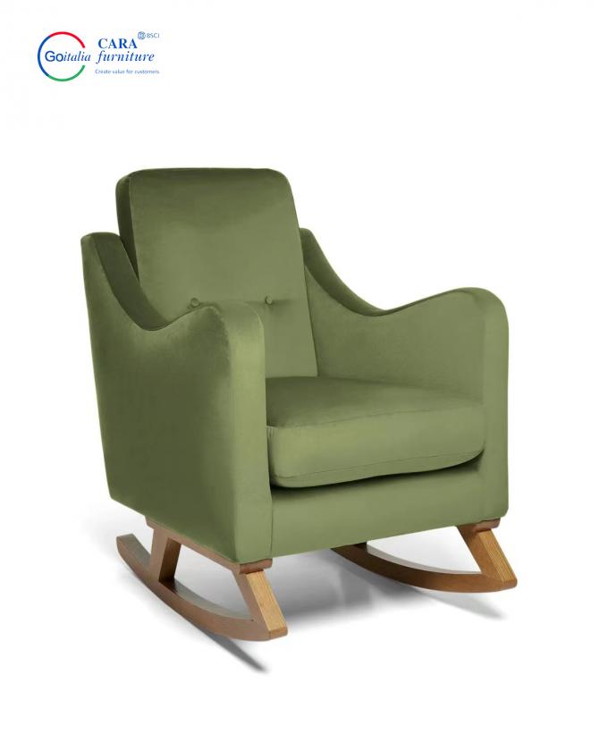 Soft Footstool Adult Furniture Balcony Fabric Green Furniture Rocking Chair For Living Room 4