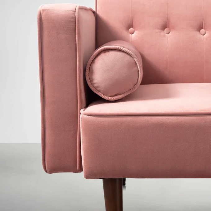 Top grade phone storageRetractable pocket fabric sofa pink girl small house sofa bed for living room 5
