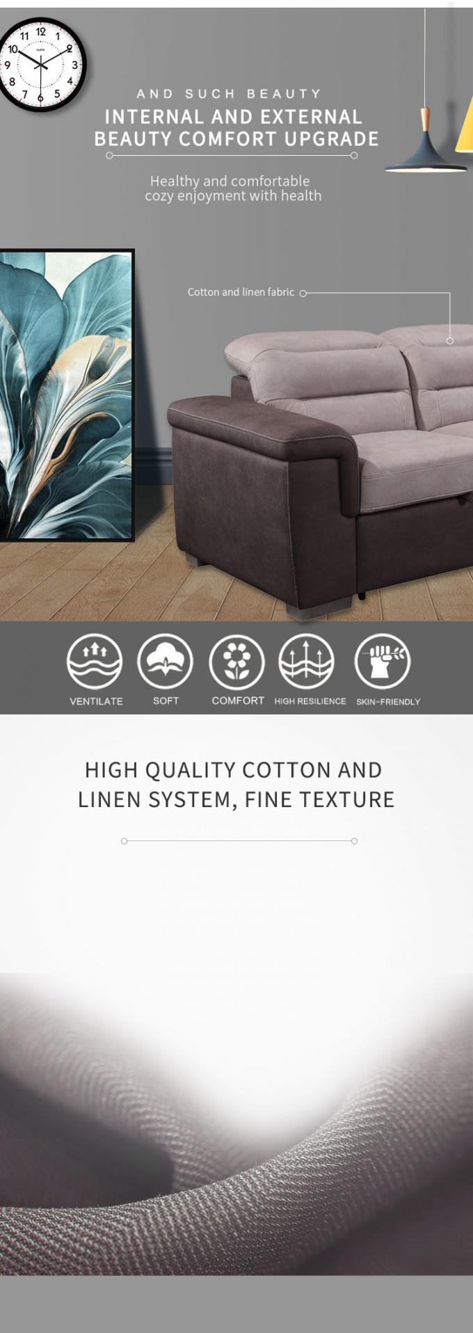 Hot sale living room sofa set Modern design corner sofa L shape sectional sleeper sofa with storage Custom folding bed 4