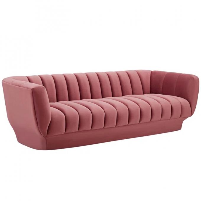 Cara furniture Dusty Rose velvet stainless steel leg Sofa Recliner Armchair Living Room Sofa Sets For living room 2