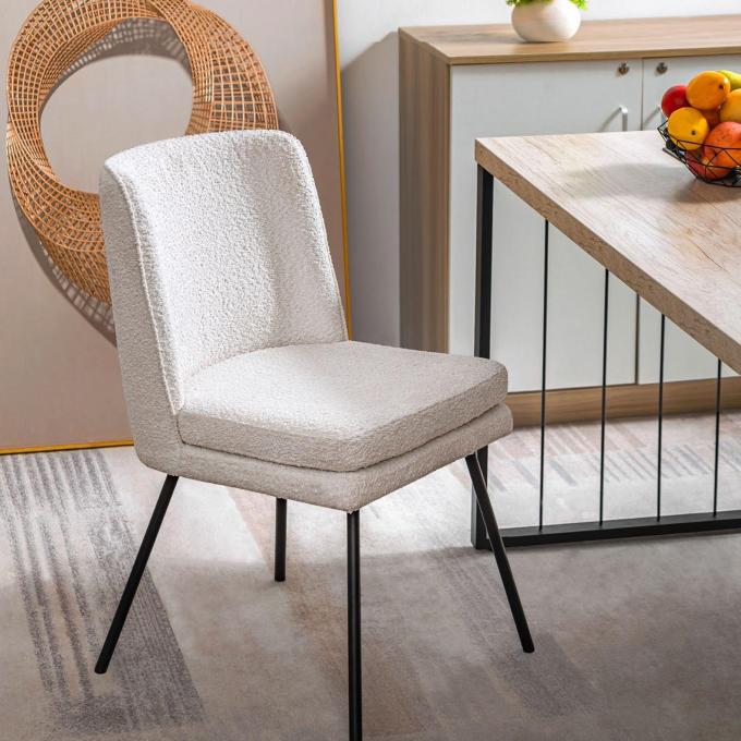 Modern High quality Nordic Design Living room Furniture Luxury Fabric Metal Leg Side Chair 1