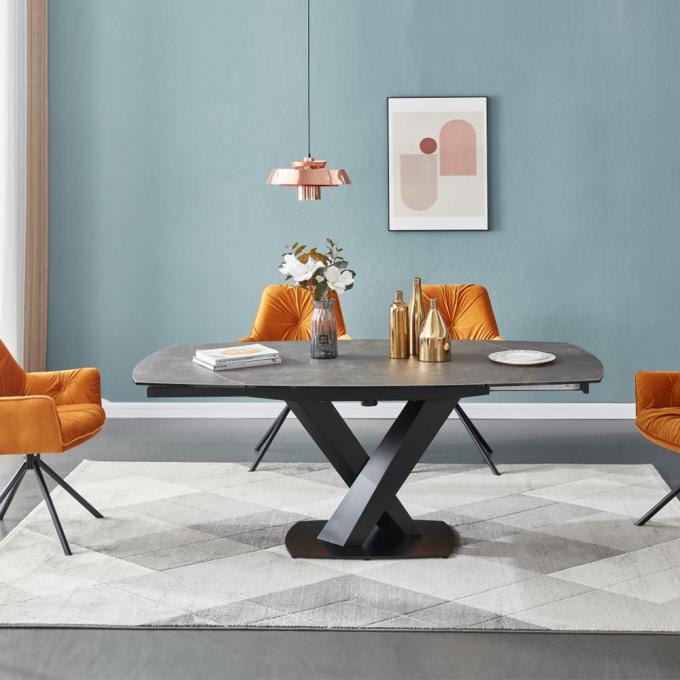 Extendable Black Marble Side Table , Multiscene Modern Dining Room Table 0