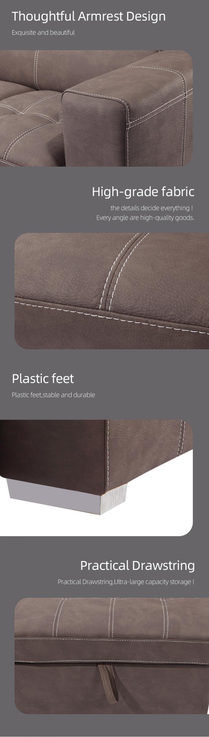 BSCI Modern Sectional Couch Sofa Set Pull Out Sofa Bed Multi-Functions Office Home Furniture leather L Shape Living Room 4