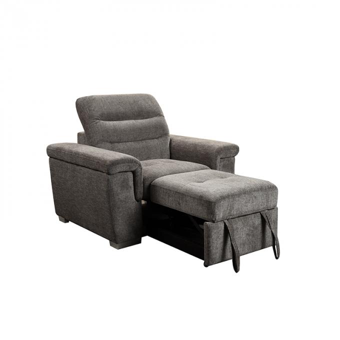 Headrest Adjustable Grey noon break office Convertible chair with pull out bed single sofa chair Foam Lounge Chair 4