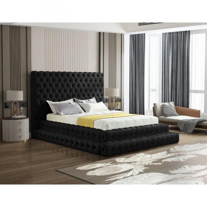 Cara Furniture Factory direct wholesale eucalyptus frame velvet fabric can be customized hotel beds 1