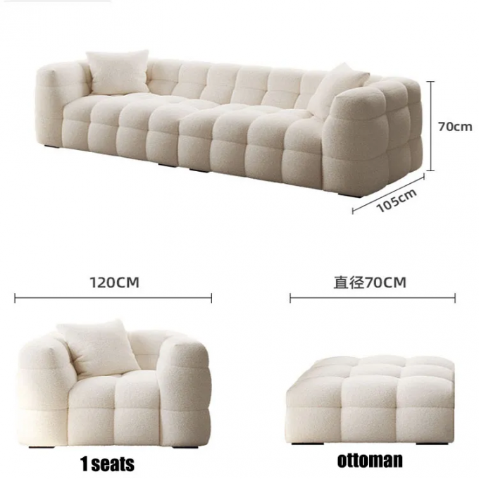 Furniture factory the latest design of lamb velvet fabric sofa set sofa bed can be customized fabric living room sofa 9