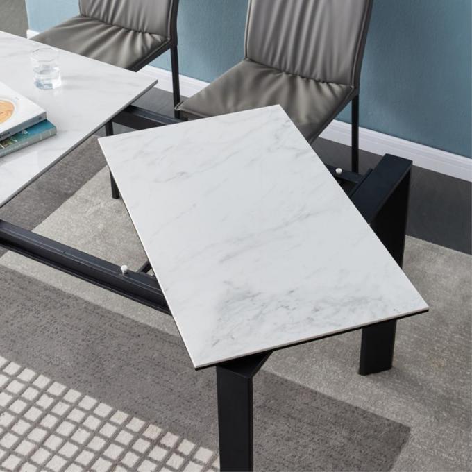 Modern Living room Extendable Metal Frame Furniture Fashion Space saving Dinning Table Sets 0
