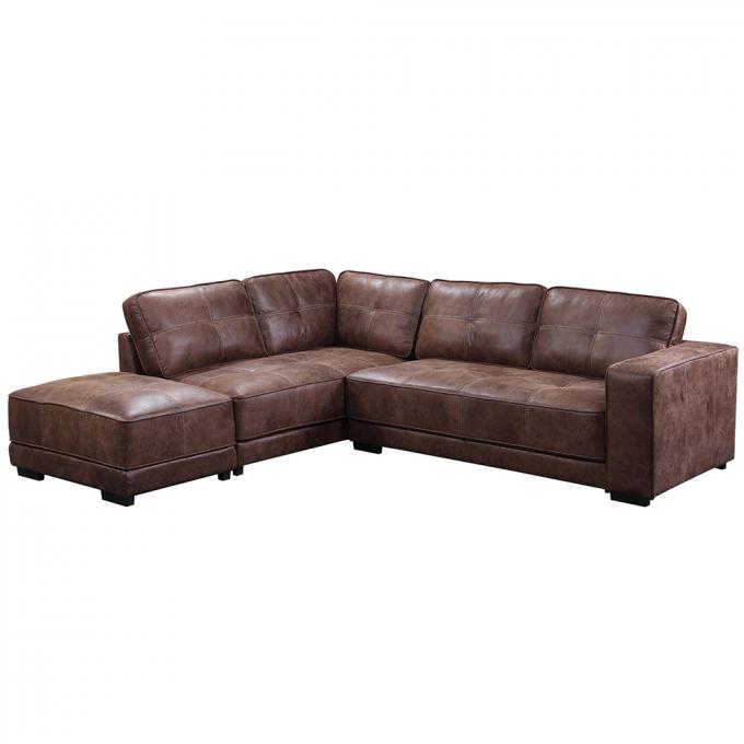 L Shape Modern Leather Sofa Anti Abrasion Multipurpose For Apartment 7