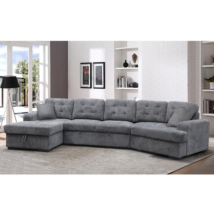 Fabric Corner Wood Sofa Bed with Storage Sofa Set Furniture Bed Room Multi-functional Folding Sectional Sofa Bed with 0