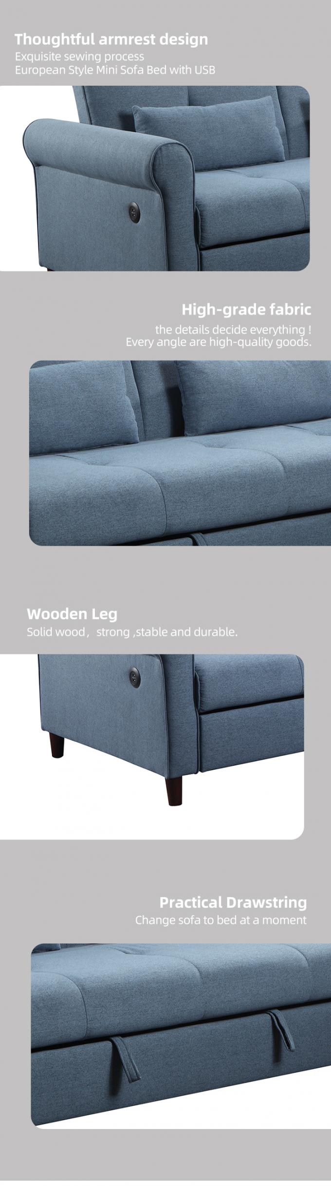 Nordic Modern sofa set Luxury designs Living room sofa furniture with USB Custom folding bed 3