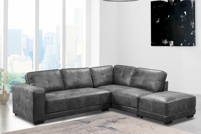 L Shape Modern Leather Sofa Anti Abrasion Multipurpose For Apartment 8