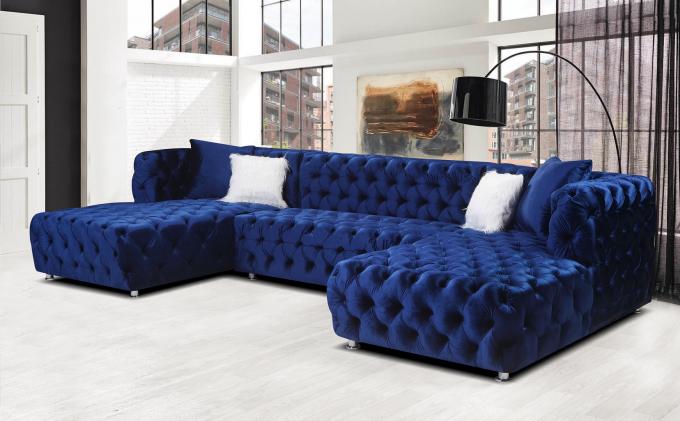 Factory wholesale new hot selling velvet living room sofa 8 seats couch sofas black tufted velvet sofa 1