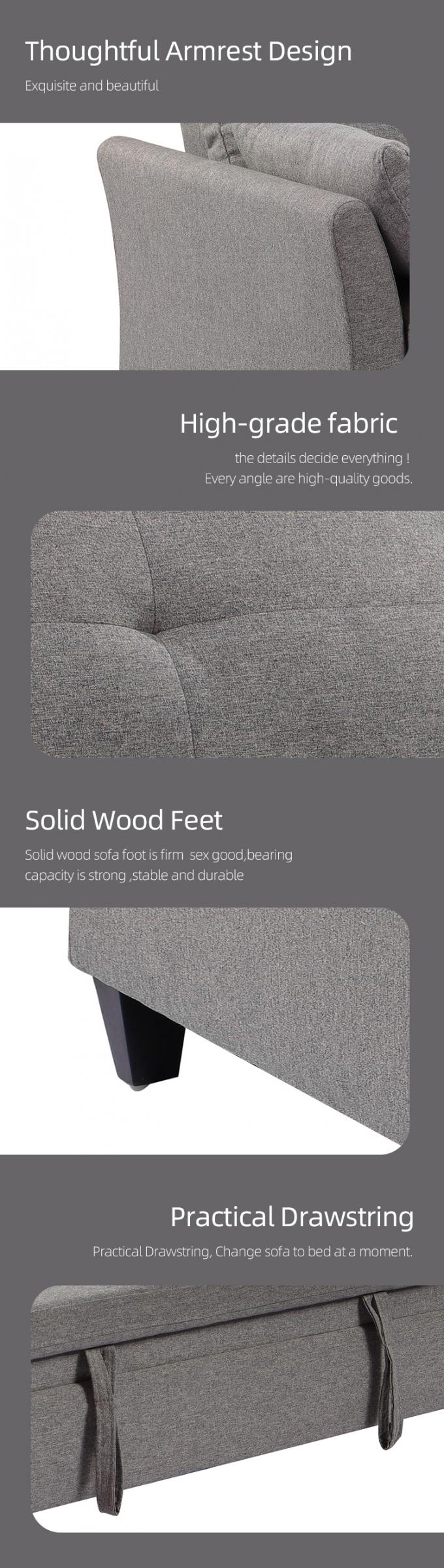 Furniture Newest design sofa living room multi-functional sofa American style wooden frame fabric sleeper sofa bed 4