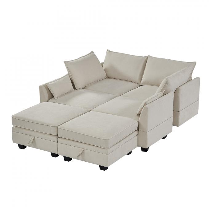 Multifunctional Contemporary Modular Sofa Bed Extendable Breathable 4