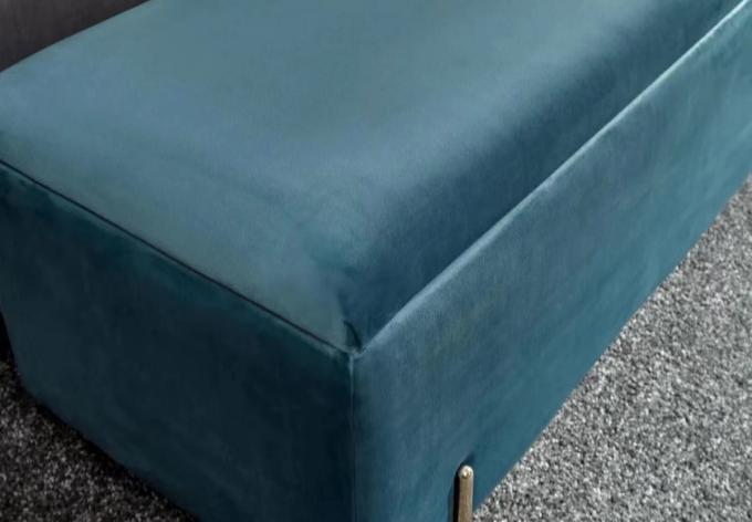 Upholstered Blue Living Room Storage Ottoman Practical For Home Office 2
