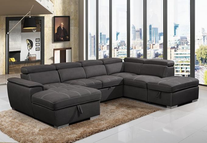 2023 Hot selling living room sofas big corner sectional sofa with chaise lounge sleeping multi-function sofa bed 3