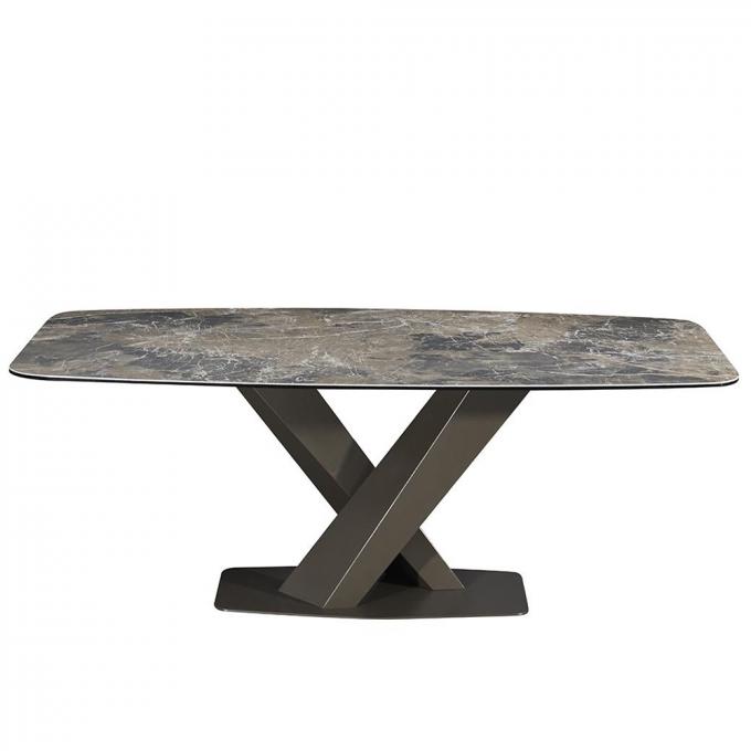 Modern Marble Top Frosted metal Leg Frame Design Living room Furniture Dinning Table 1