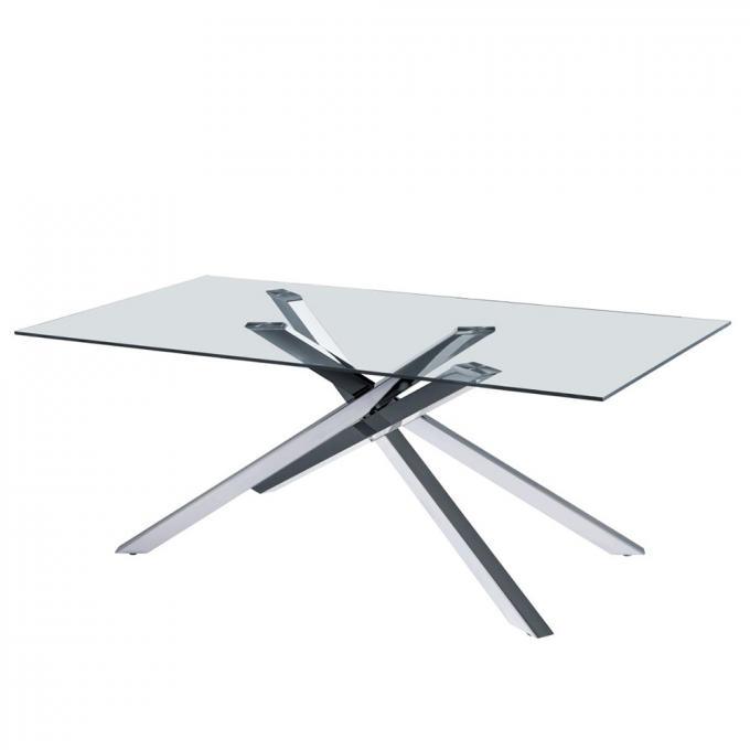Practical Glass Luxury Modern Dining Table Set Lightweight For Living Room 1