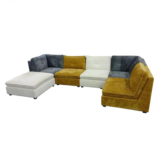 L Shape Modern Modular Sectional Sofa Anti Fading Multicolor 1