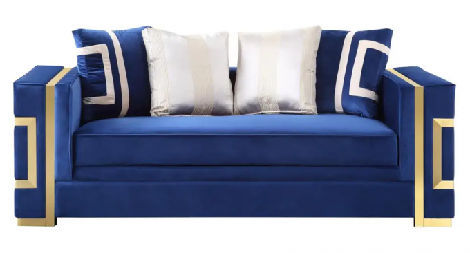 Factory direct sales of the latest design luxury sofa set 1+2+3Velvet purple fabric living room sofa for Hotel apartment 3