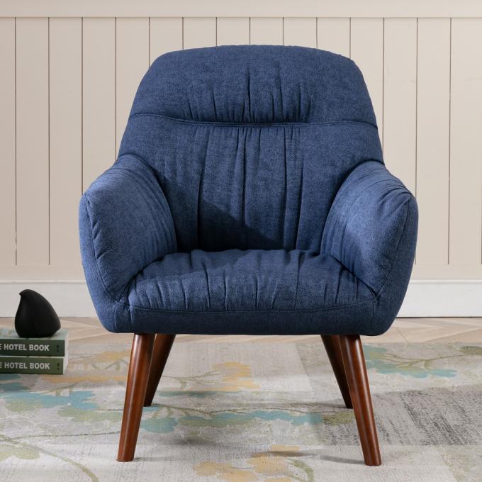 China Furniture Wholesale Price Wood Frames Armchair Modern Fabric Leisure Chair Solid Wood Legs Accent Chair Furniture 6