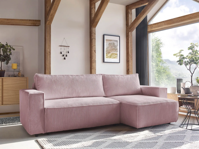Living Room Furniture Comfortable High Elastic Sponge Pink Couch Modern Corner Sofa Bed 5