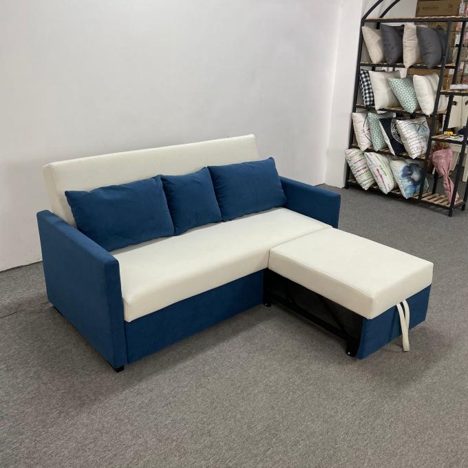 technology cloth white blue assorted colors 2seater+chaise pull-out bed sofa bed for Ocean View Villa 1
