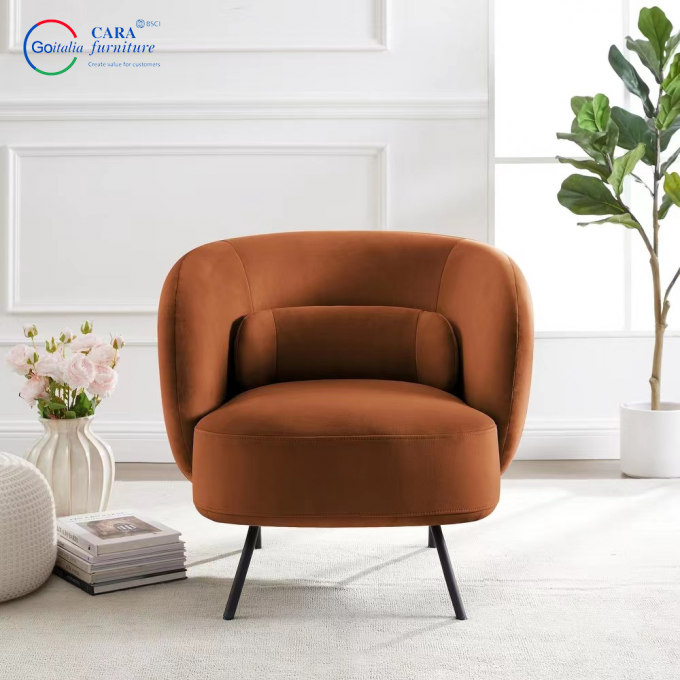 Newly Arrived Apartment Hotel Fluffy White Living Room Chair Elastic Nordic Modern Single White Sofa 3