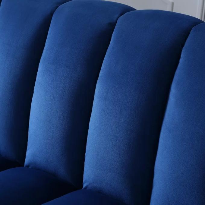 Large loading easy to hand-assembled Loveseat Sleeper blue velvet hotel reconfigurable sofa bed with storage 5
