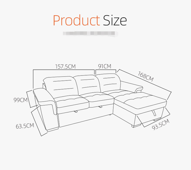 Hot sale living room sofa set Modern design corner sofa L shape sectional sleeper sofa with storage Custom folding bed 10