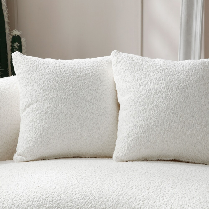 European arc cozy living room sofa modern minimalism cream moon-shaped corner berber fleece Dough sofa 3