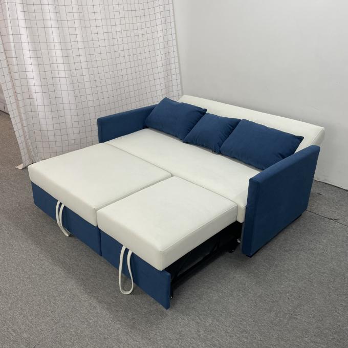 technology cloth white blue assorted colors 2seater+chaise pull-out bed sofa bed for Ocean View Villa 3