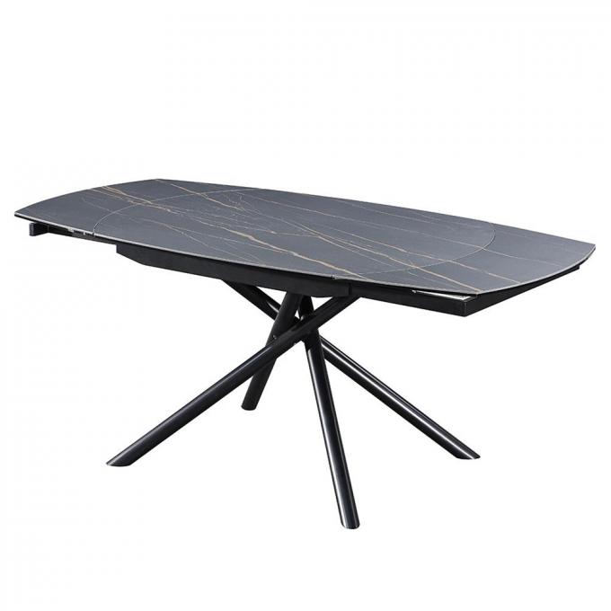 Extendable Black Marble Side Table , Multiscene Modern Dining Room Table 3
