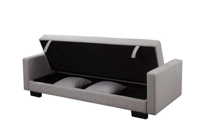 Comfortable blue color modern transformable fabric sofa bed folding futon with USB 7