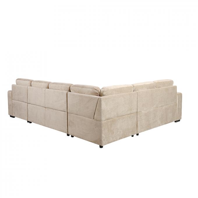 Best Selling Trustworthy Corner Foldable breathable beige fabric 2 loveseat extendable bed Sleeper Sectional Sofa Bed 4