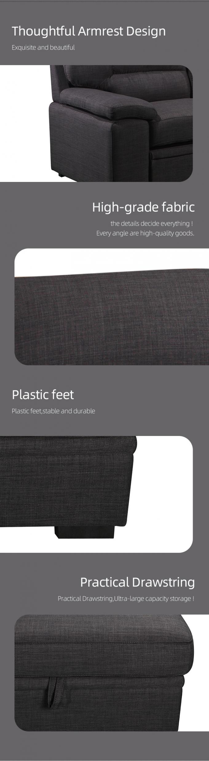 Top grade various color available L-shaped sofa bed living room 2P with Extendable bed sofa couch living room sofa sect 4