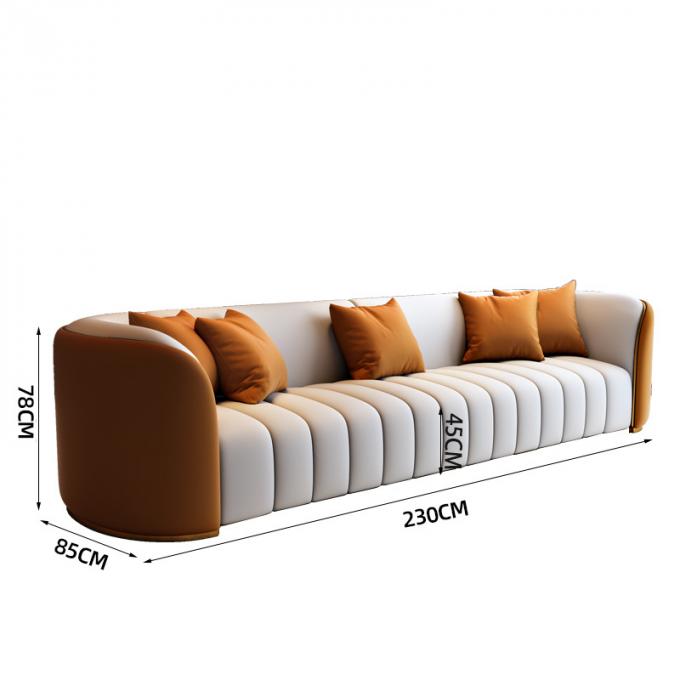 Combination of colors napa leather 1+2+3+4 sectional couch Curved back sitting living room furniture modern sofas set 7