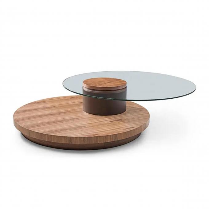 Abrasion Resistant Glass Nesting Tables , Lightweight Round Glass Cafe Table 1