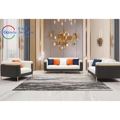 Cheap Price Furniture Europe Style Metal Leg 3 Piece Living Room Modern Fabric Upholstered Sofa Set