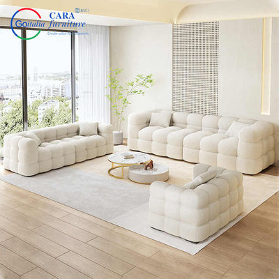 Factory Latest Design Hotel Apartment Living Room Sofa Customized Lamb Velvet Fabric Sofa Set Furniture