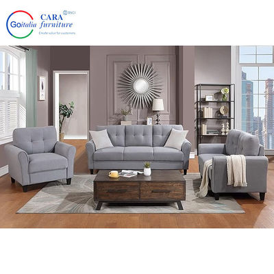 Minimalist Furniture Set Sofa Living Room With Light Gray Fabric And Corner Style