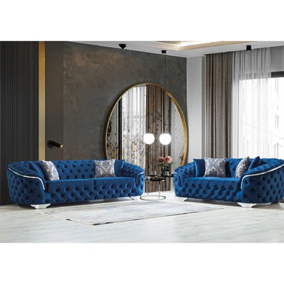 Latest design modern shiny Velvet sofas 3 2 1 seater Gold Metal tufted pholstered sofas for living room