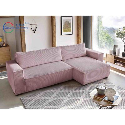 Living Room Furniture Comfortable High Elastic Sponge Pink Couch Modern Corner Sofa Bed